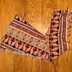 "Fashionomics" lounge pants, bell bottoms, elastic waist, EUC, L